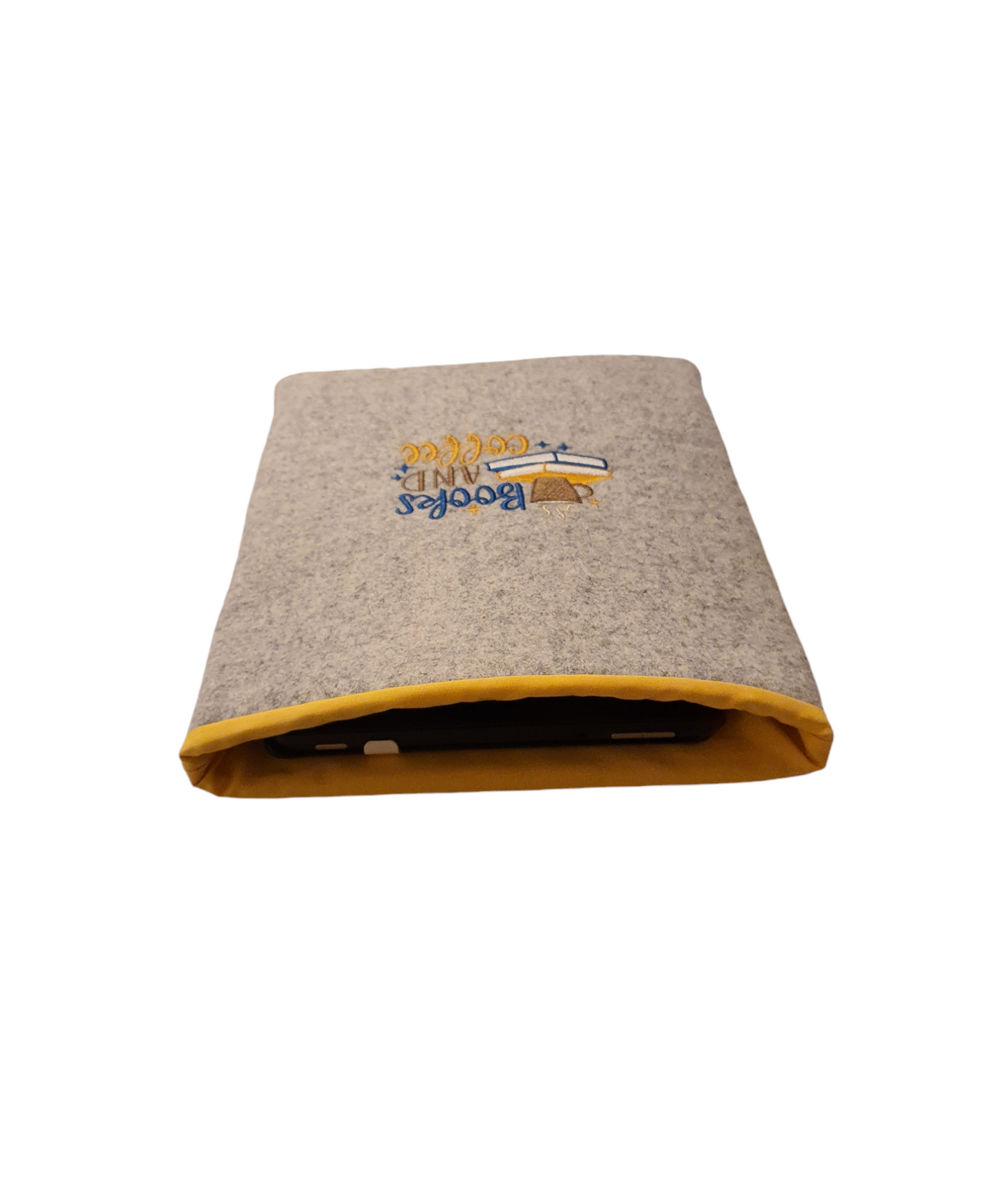 Handmade Embroidered Padded Book Pouch, Book Lovers Gift, Book Sleeve, Kindle Cover, Tablet, e-Reader, Book Cover