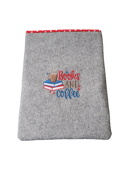 Handmade Embroidered Foam Padded Book Pouch, Book Lovers Gift, Book Cover, Book Sleeve, Book Bag, Kindle Pouch, Tablet, e-Reader