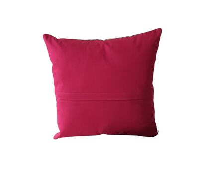 Handmade Leaf Pattern Zipped Cushion Cover - Vercelli Wine Leaf Fabric