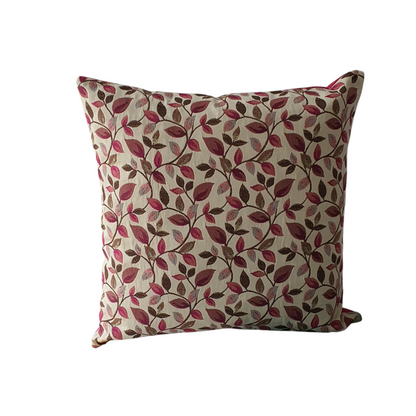 Vercelli Wine Leaf fabric handmade zipped cushion cover.