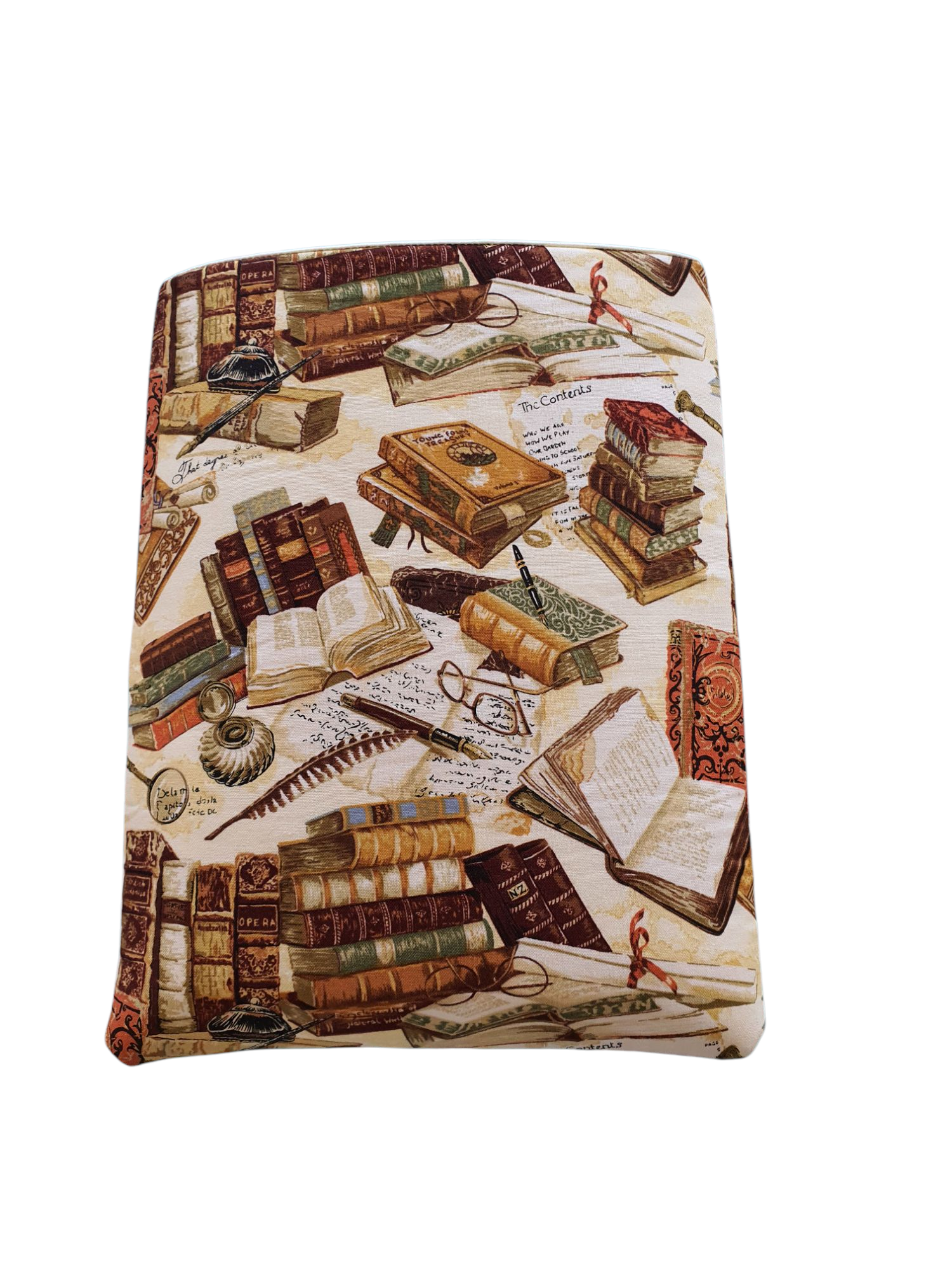 Handmade padded Book Pouch, padded with foam and made using library books fabric.  This would be a great book accessory as a Book Lovers Gift or why not treat yourself.