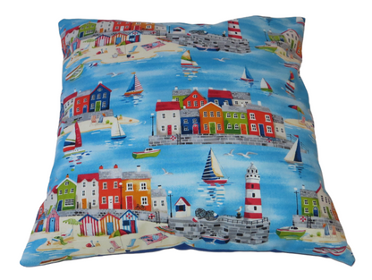 Beside the Sea Harbour - Handmade Cushion Cover (17x17)