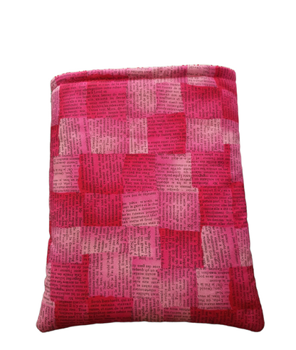 Padded Pink Book Sleeve - Book Pouch and Protector for Book Lovers, Book Worms, and an Ideal Book Gift