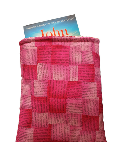 Padded Pink Book Sleeve - Book Pouch and Protector for Book Lovers, Book Worms, and an Ideal Book Gift