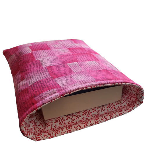 Padded Pink Book Sleeve - Book Pouch and Protector for Book Lovers, Book Worms, and an Ideal Book Gift