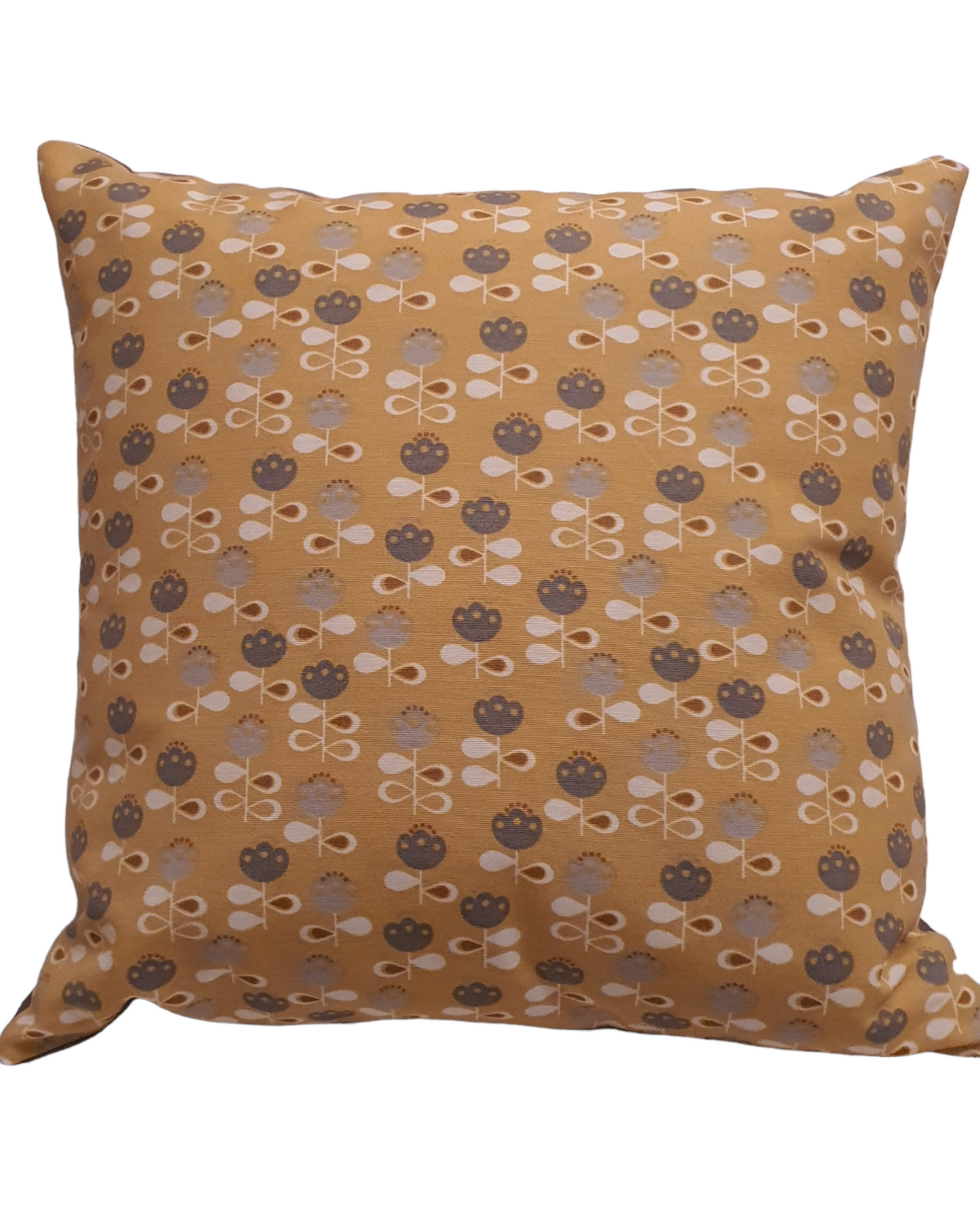 Skandi, Gold Flower - Homemade Yellow Cushion Cover (18x18)