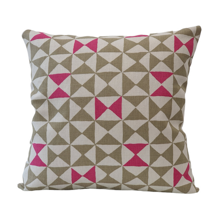 Geometric Pink - Handmade Cushion Cover (17x17)