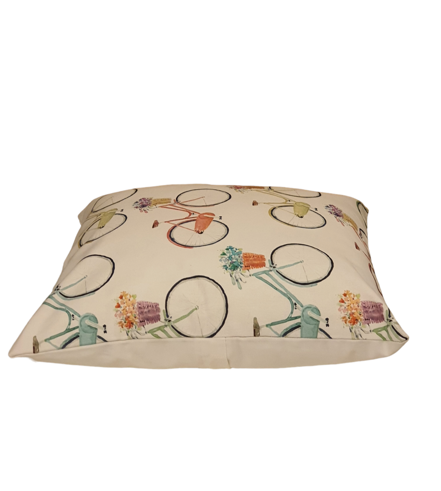 Cream Cycles Fabric - Handmade Cushion Cover (17x17)