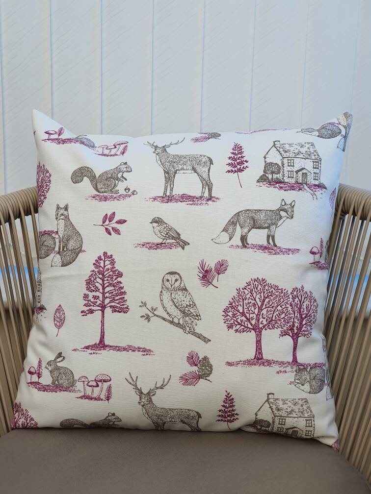 Woodland, Forest Animals - Handmade Cushion Cover (18x18)