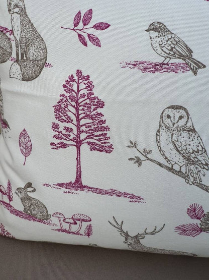 Woodland, Forest Animals - Handmade Cushion Cover (18x18)