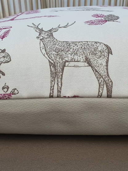 Woodland, Forest Animals - Handmade Cushion Cover (18x18)