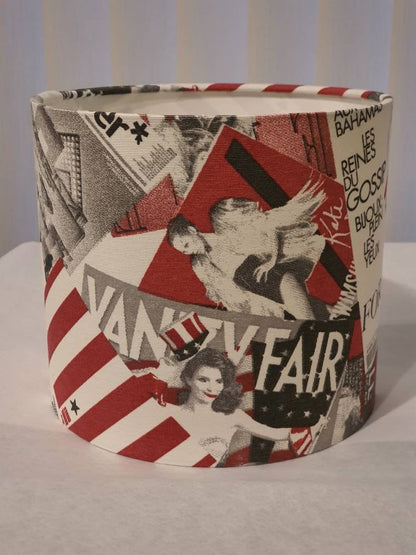 Fashion Magazines Fabric Lampshade - 20cm Handmade Drum Lampshade