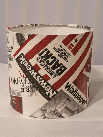 Fashion Magazines Fabric Lampshade - 20cm Handmade Drum Lampshade