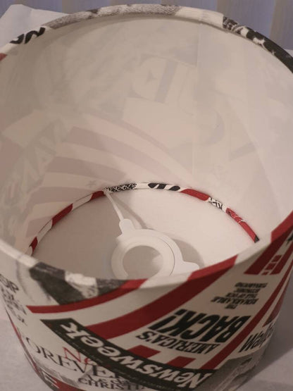 Fashion Magazines Fabric Lampshade - 20cm Handmade Drum Lampshade