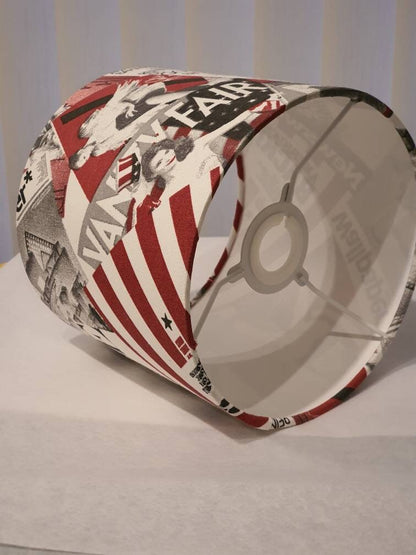 Fashion Magazines Fabric Lampshade - 20cm Handmade Drum Lampshade