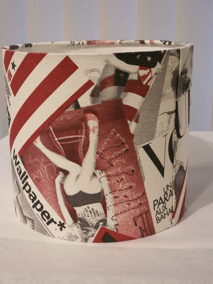 Fashion Magazines Fabric Lampshade - 20cm Handmade Drum Lampshade