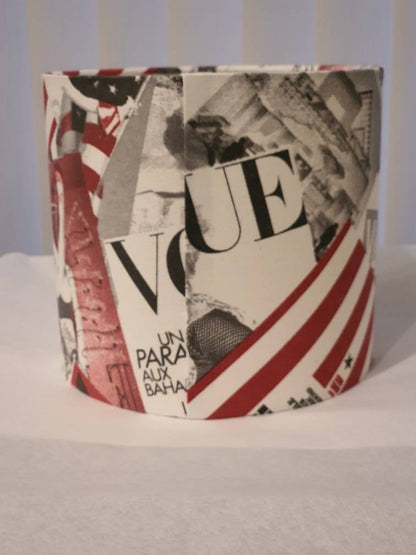 Fashion Magazines Fabric Lampshade - 20cm Handmade Drum Lampshade