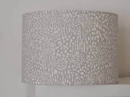 Grey White Abstract Shade - Handmade Drum Lampshade 20cm and 30cm