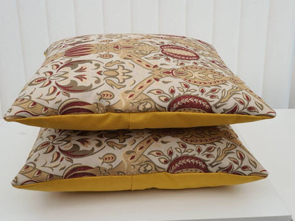 Traditional Regency Pattern Yellow - Handmade Cushion Cover (18x18)