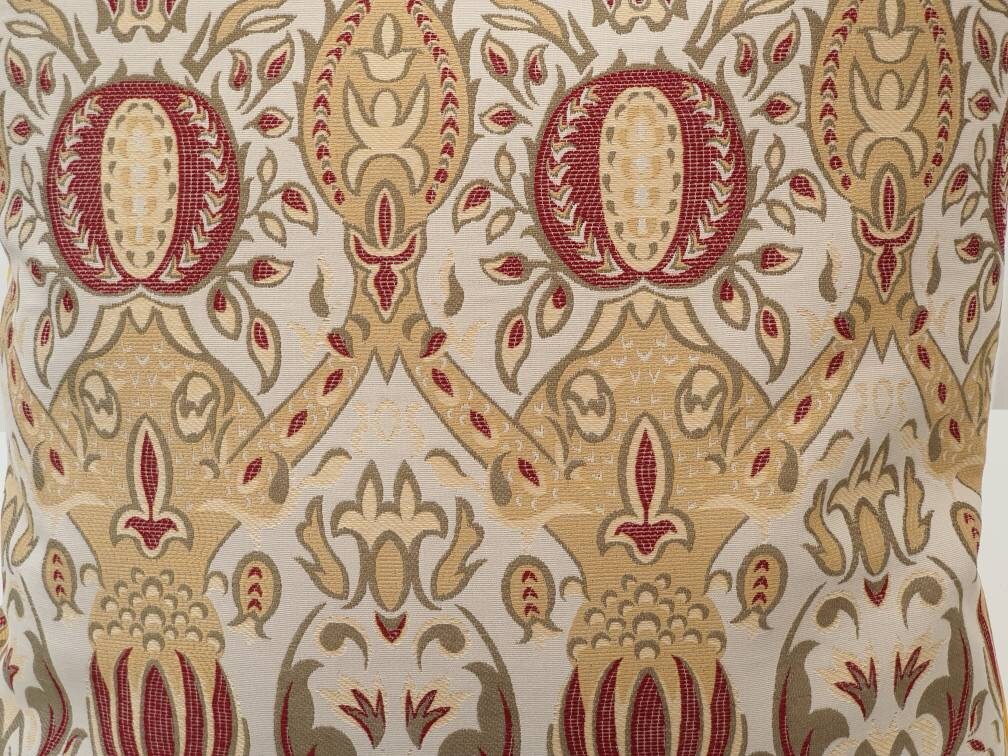 Traditional Regency Pattern Yellow - Handmade Cushion Cover (18x18)