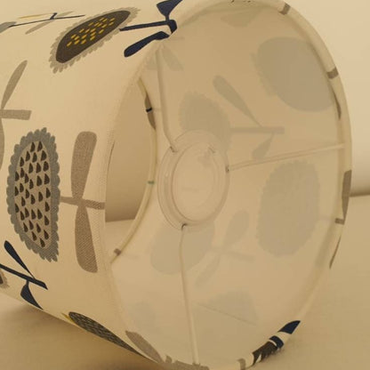 Contemporary Flowers Lampshade - Handmade 20cm Drum Lampshade
