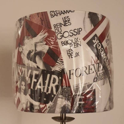 Fashion Magazines Fabric Lampshade - 20cm Handmade Drum Lampshade