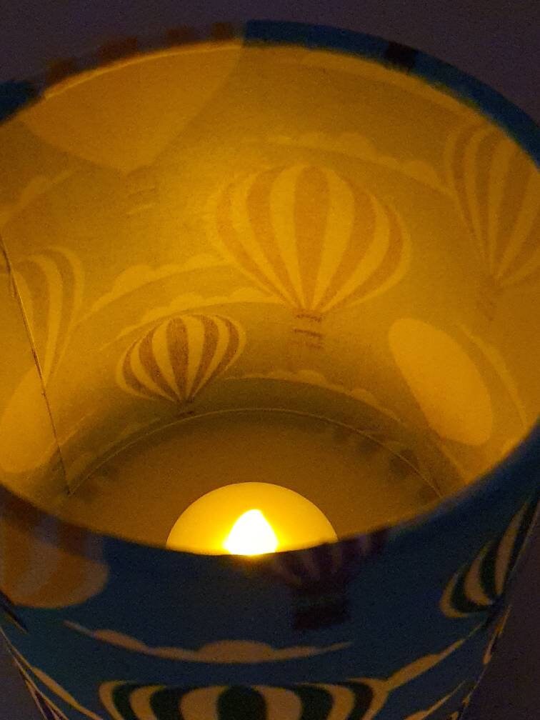 Tea Light Fabric Lantern - Handmade Hot Air Balloon 10cm Lantern