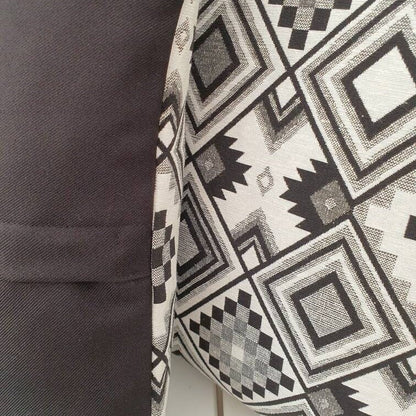 New World Patchwork - Handmade White & Black Zipped Cushion Cover (18x18)