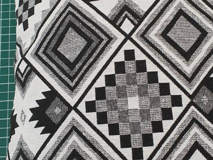 New World Patchwork - Handmade White & Black Cushion Cover (18x18)