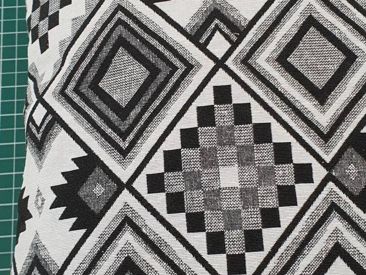 New World Patchwork - Handmade White & Black Zipped Cushion Cover (18x18)
