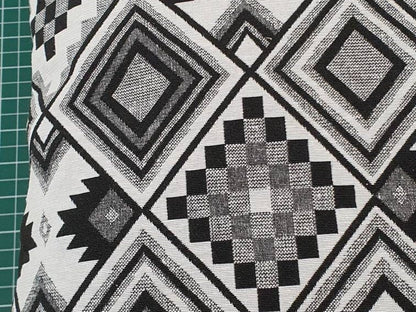 New World Patchwork - Handmade White & Black Zipped Cushion Cover (18x18)