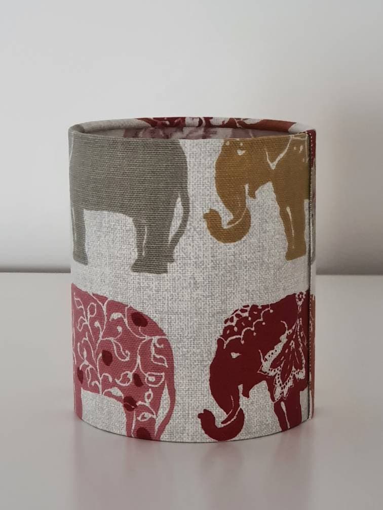 Elephant Fabric Battery Tea Light Lantern - Handmade 10cm Fabric Lantern