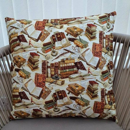 Book Lover Gift, Reading - Handmade Zipped Cushion Cover (18x18)