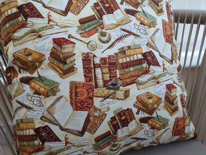 Book Lover Gift, Reading - Handmade Zipped Cushion Cover (18x18)