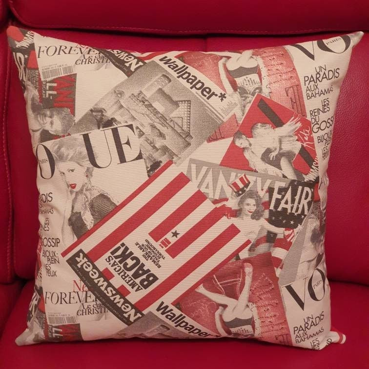 Fashion Magazines - Handmade Cushion Cover (18x18)