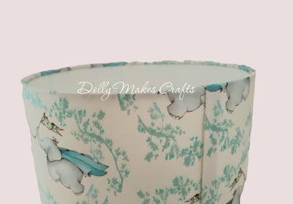 Flying Elephants Lampshade - Handmade 20cm Drum Lampshade