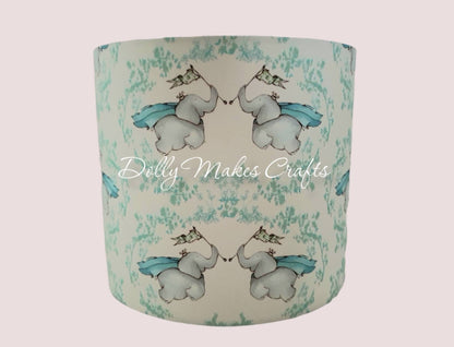 Flying Elephants Lampshade - Handmade 20cm Drum Lampshade