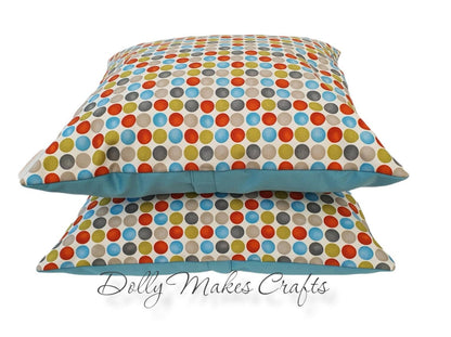 Fryetts Helix Spice Polka Dot Fabric - Handmade Cushion Cover (18x18)