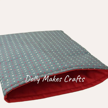 Polka Dot Padded Book Sleeve - Book Pouch and Protector for Journal and Books - Ideal Gift for Book Lovers