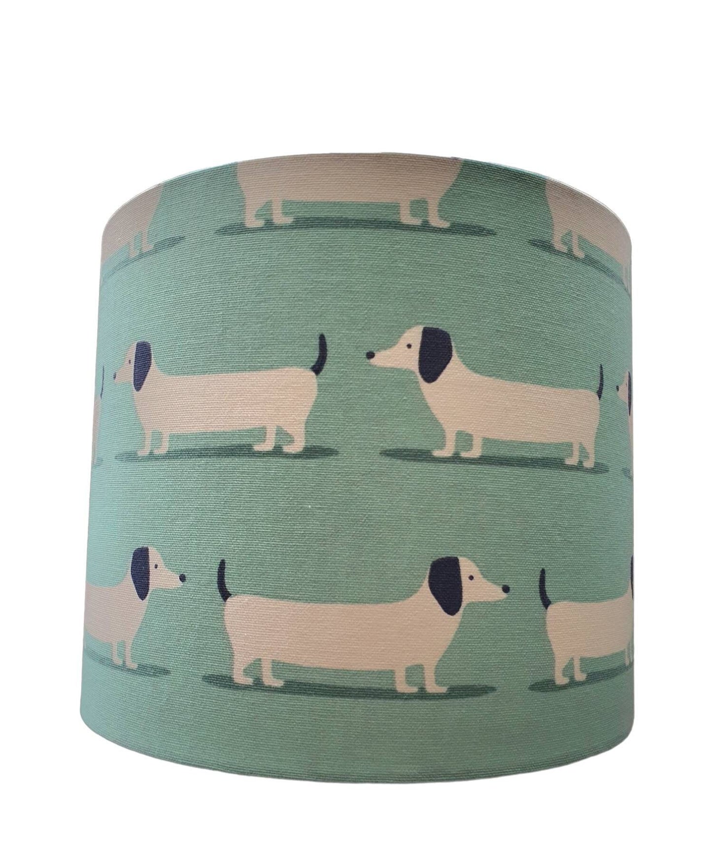 Sausage Dog Fabric - Handmade 25cm Teal Drum Ceiling Shade