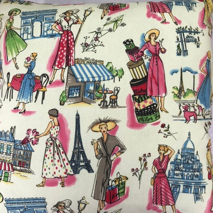 Spring in Paris Eiffel Tower - Handmade Cushion Cover (18x18) Ooh La La Paris