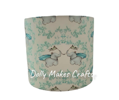 Flying Elephants Lampshade - Handmade 20cm Drum Lampshade