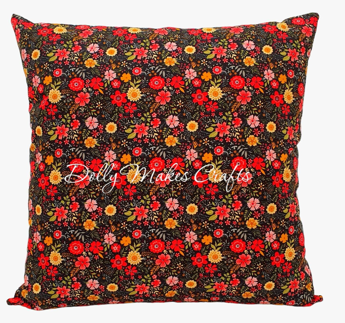 Ditsy Daisy Wildflowers - Handmade Zipped Cushion Cover (17x17)