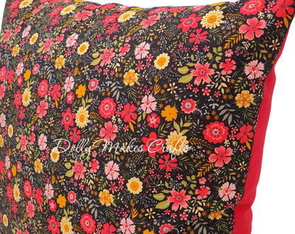 Ditsy Daisy Wildflowers - Handmade Zipped Cushion Cover (17x17)
