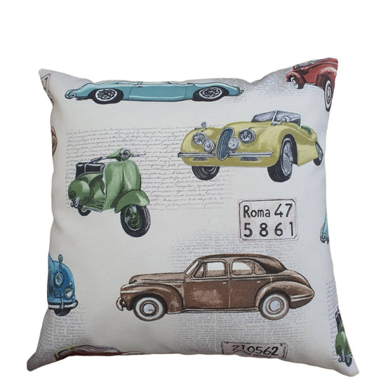 Classic Car Lovers Gift - Handmade Zipped Cushion Cover (18x18)