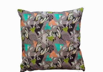 Butterfly Tropical Pattern Fabric - Handmade Zipped Cushion Cover (17inch x17inch)